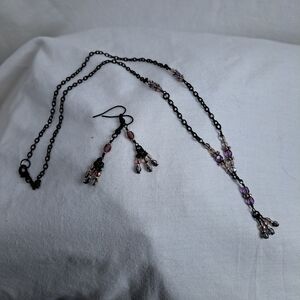 Elegant Black and Purple Jewelry Set